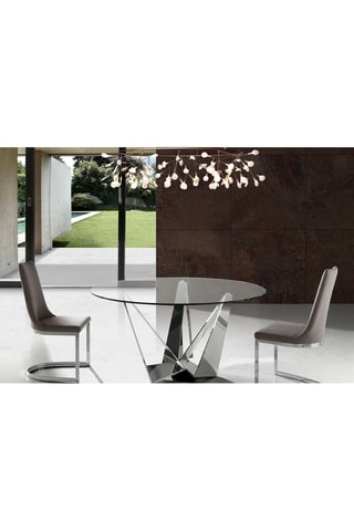 Mesa de refeição Prateado e transparente