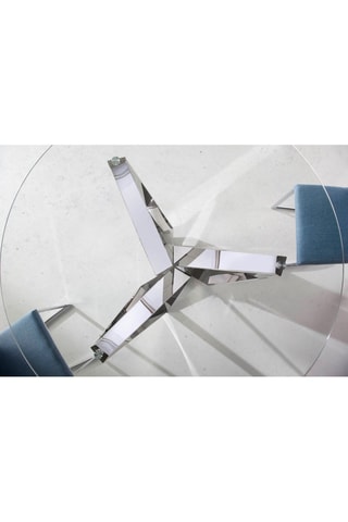 Mesa de refeição Prateado e transparente