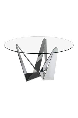 Mesa de refeição Prateado e transparente