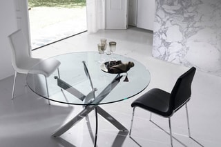 Mesa de refeição Prateado e transparente