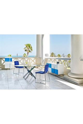 Mesa de refeição Prateado e transparente