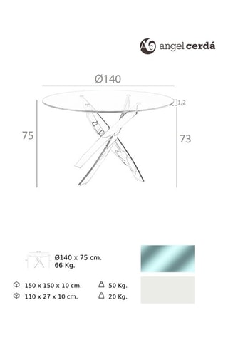 Mesa de jantar Transparente e branco