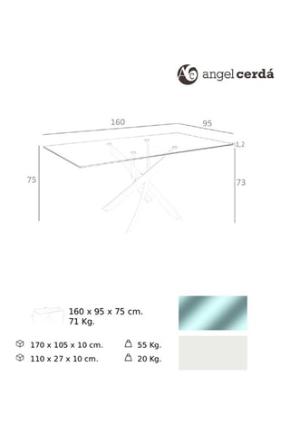 Mesa de refeição Transparente e branco