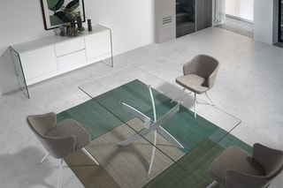 Mesa de jantar Transparente e branco