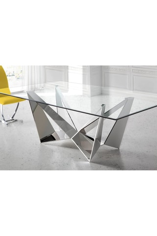 Mesa para refeição Prateado e transparente