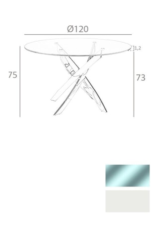 Mesa de refeição - Transparente e branco