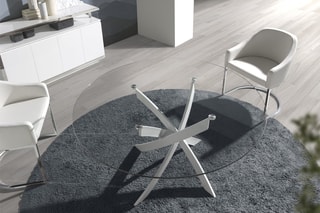 Mesa de jantar Transparente e branco