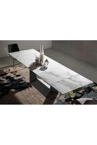 Mesa de refeição extensível Preto e branco