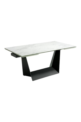 Mesa de refeição extensível Preto e branco