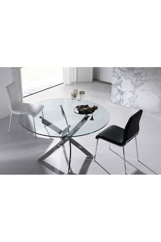 Mesa para refeição Transparente e cromado