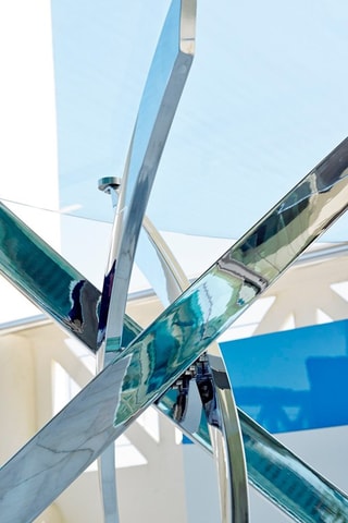 Mesa para refeição Transparente e cromado