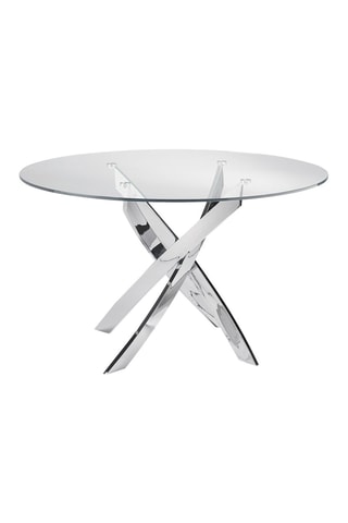 Mesa para refeição Transparente e cromado