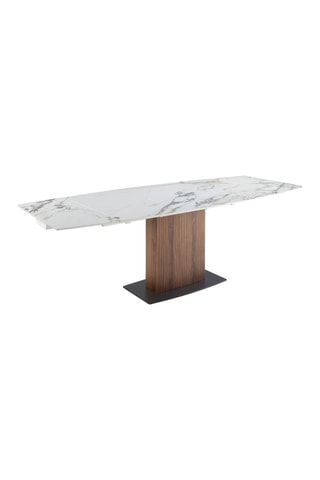Mesa extensível de jantar - Branco e imitação de nogueira