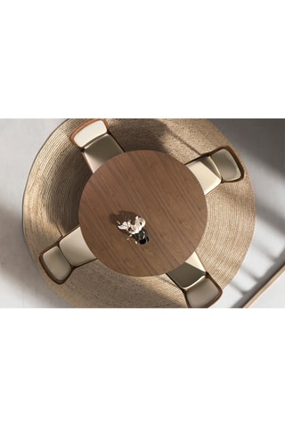 Mesa de refeição em madeira de nogueira - 140 x 140 x 76 cm