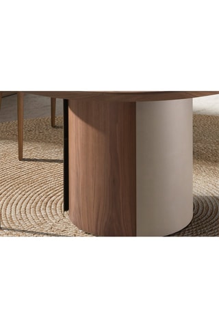 Mesa de refeição em madeira de nogueira - 140 x 140 x 76 cm