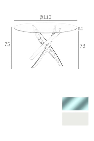 Mesa de refeição - Transparente e branco