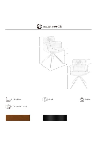 Cadeira giratória - 57 x 80 x 60 cm