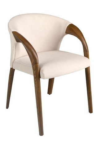 Cadeira - Bege e imitação de nogueira