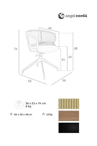 Cadeira Castanho escuro e natural
