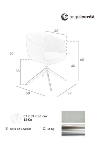 Cadeira giratória Cinzento