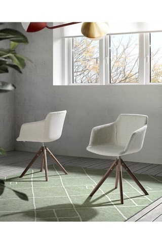 Cadeira giratória Branco e natural