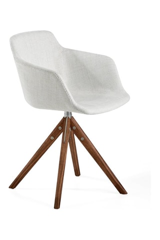 Cadeira giratória Branco e natural