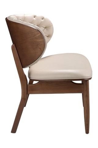 Cadeirão - Bege e natural - Imitação de couro