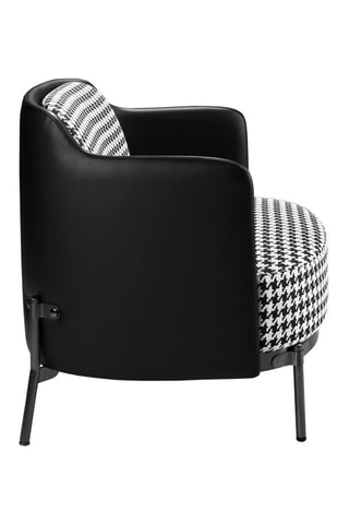 Cadeirão - Preto e branco - Revestimento em imitação de couro e poliéster