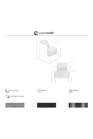 Cadeirão - Preto e branco - Revestimento em imitação de couro e poliéster