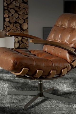 Cadeirão - Camel - Em couro