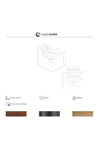 Cadeirão - Camel - Em couro