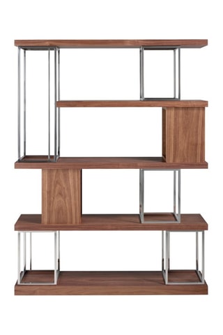 Biblioteca Imitação nogueira e prateado