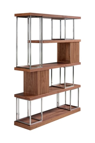 Biblioteca Imitação nogueira e prateado