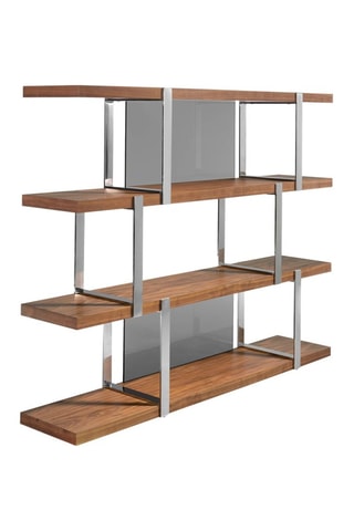 Biblioteca Imitação de nogueira e prateado