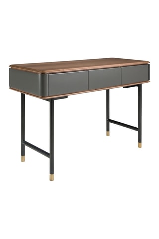 Consola 3 gavetas - Imitação de nogueira e ardósia