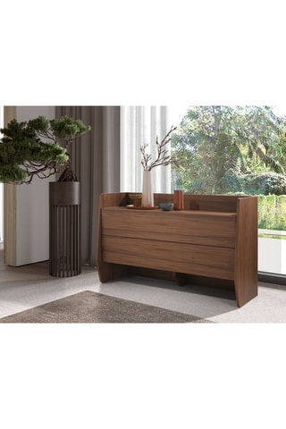 Consola 2 gavetas - Imitação de nogueira