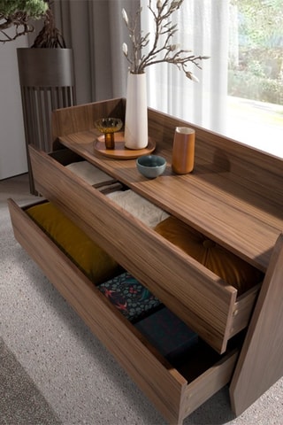 Consola 2 gavetas - Imitação de nogueira