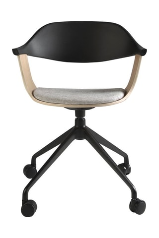Cadeira de escritório Preto e natural