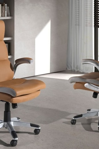 Cadeirão giratório - Camel e cinzento