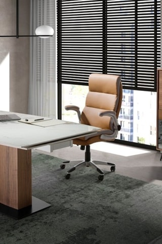 Cadeirão giratório - Camel e cinzento