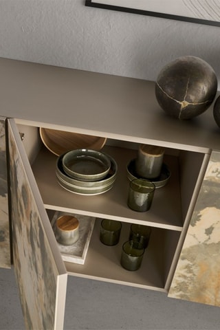 Aparador de 3 portas - Bege e toupeira