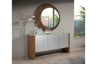 Móvel 3 portas - Branco e natural