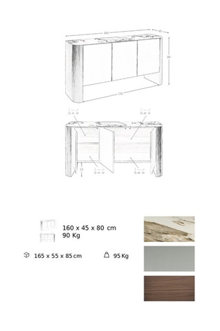 Móvel 3 portas - Branco e natural