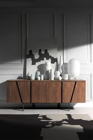 Móvel 4 portas Imitação de nogueira e preto