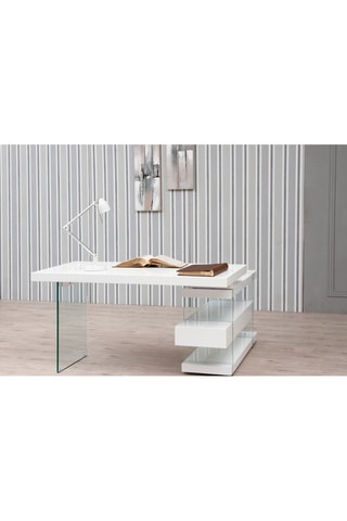 Secretária Branco e transparente