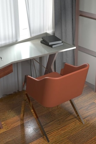 Secretária 1 gaveta Imitação de nogueira e branco