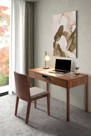 Secretária Imitação de nogueira e branco