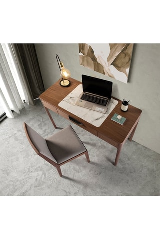 Secretária Imitação de nogueira e branco