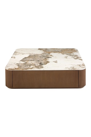 Mesa de centro - Branco e natural