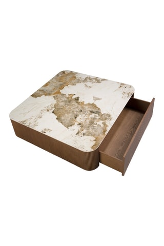 Mesa de centro - Branco e natural